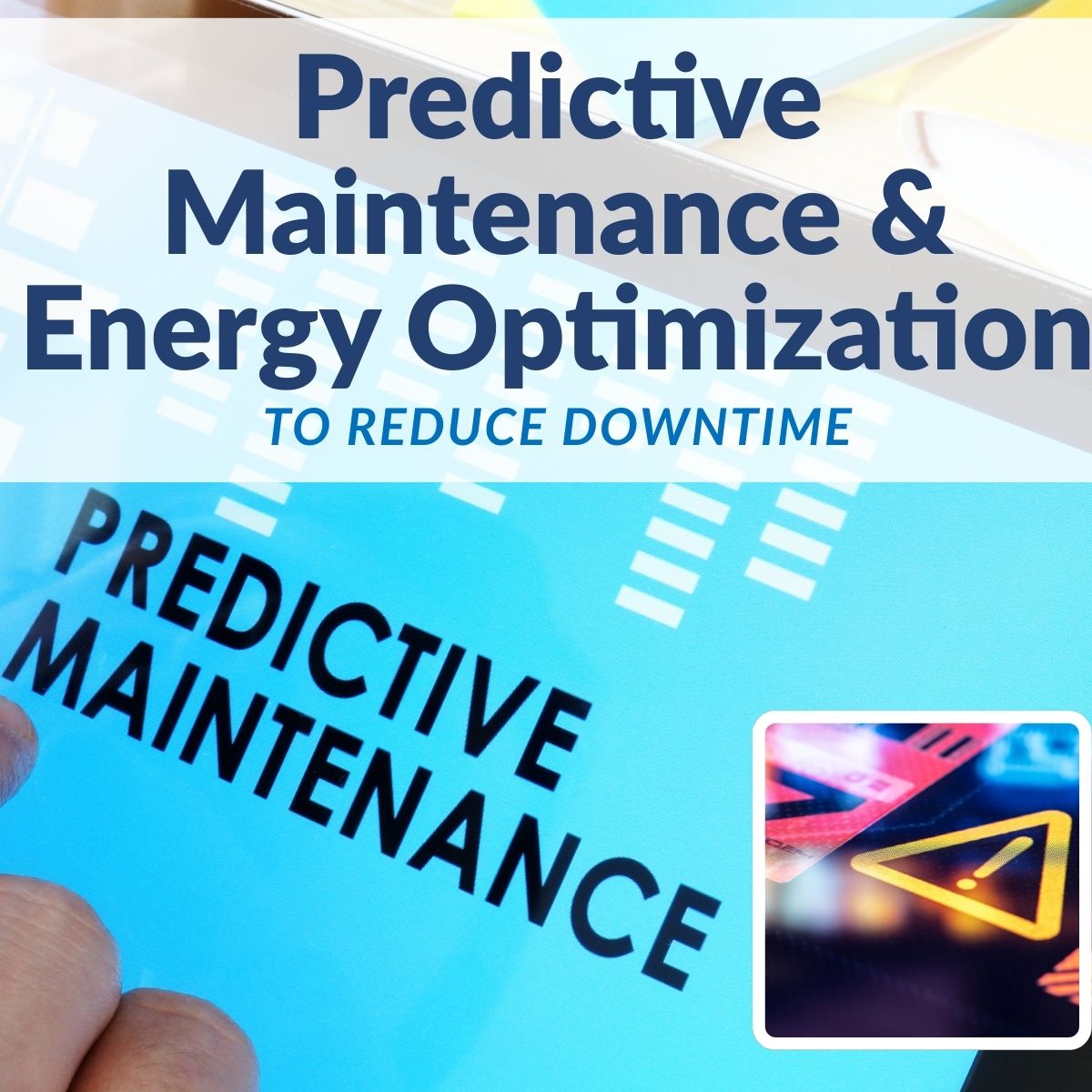 Predictive maintenance dashboard on tablet with AI-powered fault alerts.