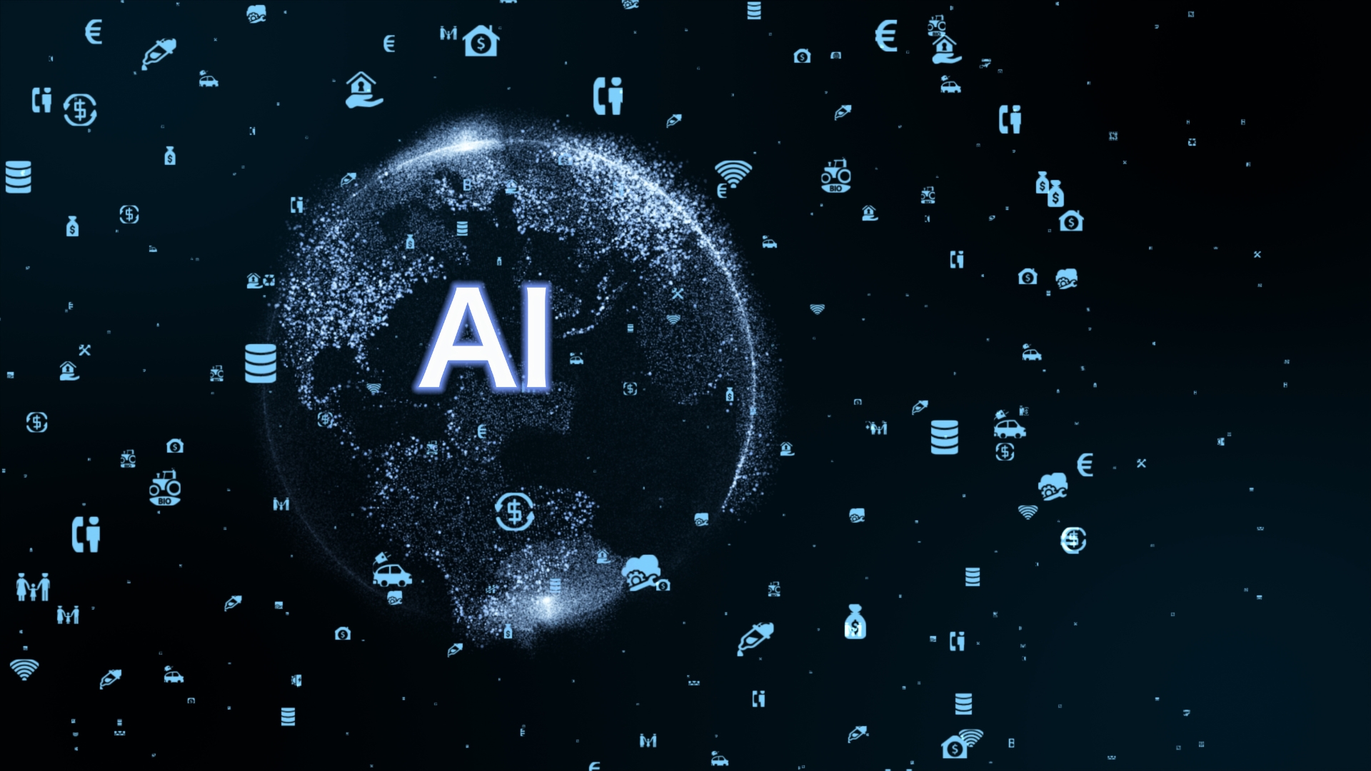 AI Ops Feature Image (1) Abstract globe made of data points with ‘AI’ at the center, symbolizing AI-powered observability and intelligent automation in IT and OT operations